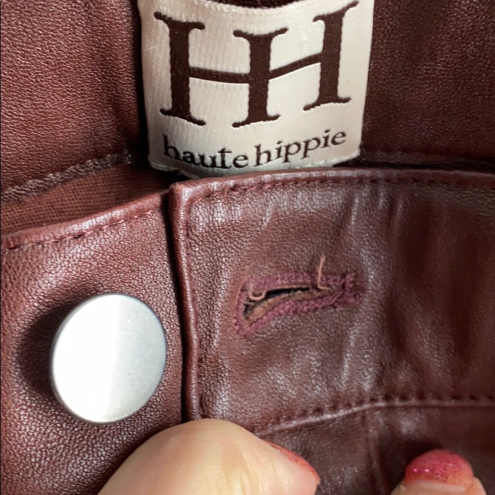 Haute Hippie lamb leather pants